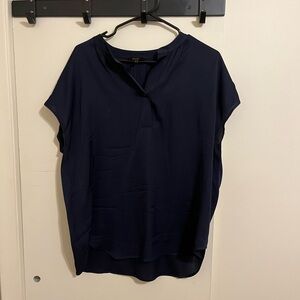 Navy Blue Washable Silk Blouse. Silky Soft, A Perfect Staple